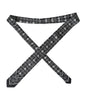 Dolce &amp; Gabbana Black Patterned 100%Silk Adjustable Tie
