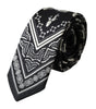 Dolce &amp; Gabbana Black Patterned 100%Silk Adjustable Tie