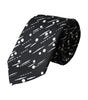 Dolce &amp; Gabbana Black Dotted 100% Silk Adjustable Tie