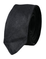 Dolce &amp; Gabbana Black Solid 100% Silk Adjustable Tie