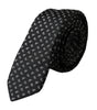 Dolce &amp; Gabbana Black Jacquard Patterned Silk Adjustable Men Tie