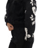 Dolce & Gabbana Floral Brocade Black Fur Sweater