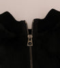 Dolce & Gabbana Floral Brocade Black Fur Sweater