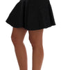 Dolce & Gabbana Elegant Black Floral Jacquard A-Line Skirt