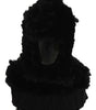 Dolce & Gabbana Black Silver Fox Fur Cashmere Hooded Scarf
