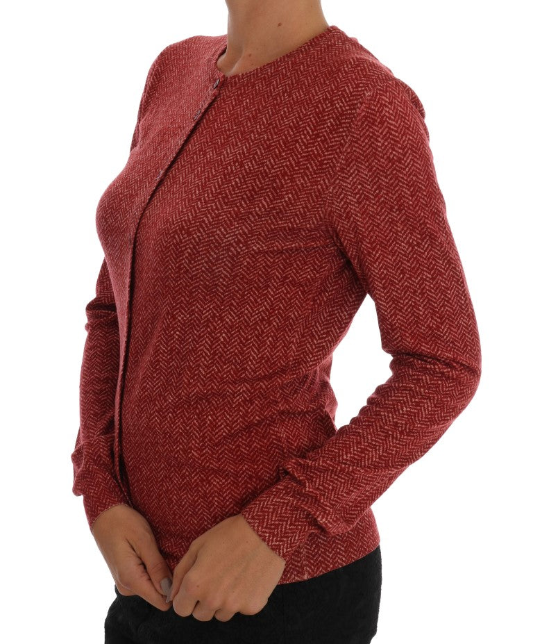Dolce &amp; Gabbana Red Wool Cardigan Sweater