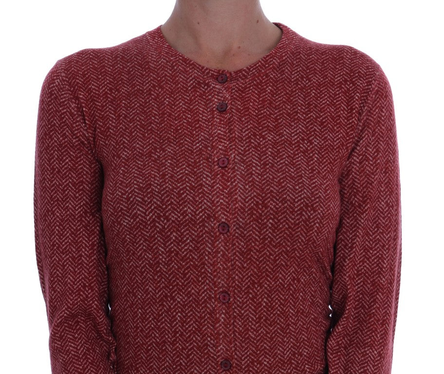 Dolce &amp; Gabbana Red Wool Cardigan Sweater