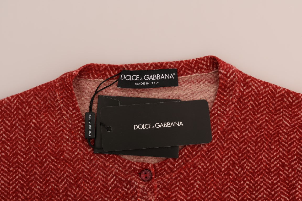 Dolce &amp; Gabbana Red Wool Cardigan Sweater