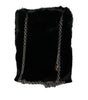 Dolce &amp; Gabbana Black Faux Fur Silver Chain Crossbody Shoulder Purse Bag