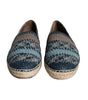 Dolce & Gabbana Blue Gray Woven Leather Buffalo Espadrille Shoes