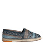 Dolce & Gabbana Blue Gray Woven Leather Buffalo Espadrille Shoes