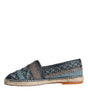 Dolce & Gabbana Blue Gray Woven Leather Buffalo Espadrille Shoes