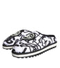 Sandales à logo matelassé noir et blanc Dolce &amp; Gabbana