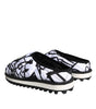 Sandales à logo matelassé noir et blanc Dolce &amp; Gabbana