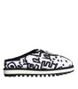 Sandales à logo matelassé noir et blanc Dolce &amp; Gabbana