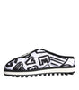 Sandales à logo matelassé noir et blanc Dolce &amp; Gabbana