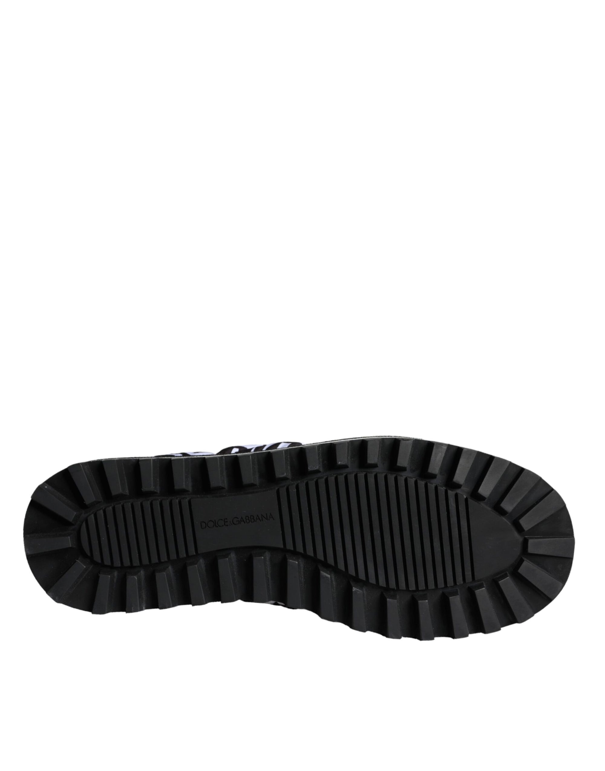 Sandales à logo matelassé noir et blanc Dolce &amp; Gabbana