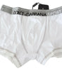 Dolce & Gabbana White Cotton Stretch Regular Boxer Underwear