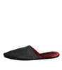 Dolce & Gabbana - Claquettes en fausse fourrure noire - Chaussures à enfiler