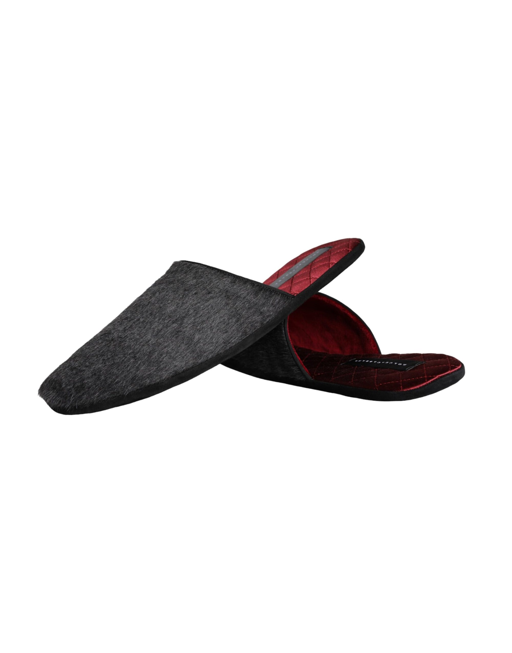 Dolce & Gabbana - Claquettes en fausse fourrure noire - Chaussures à enfiler