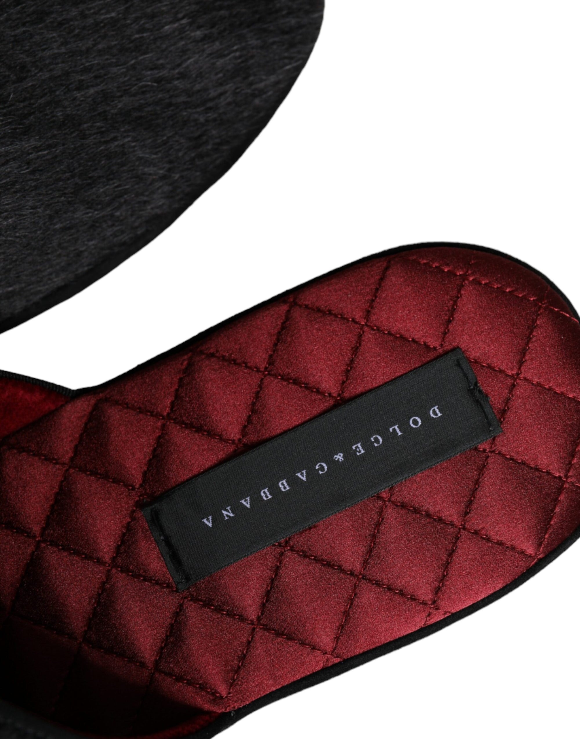 Dolce & Gabbana - Claquettes en fausse fourrure noire - Chaussures à enfiler