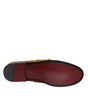 Dolce & Gabbana Brown Velvet Leather Logo Mocassin Slip On Shoes