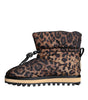 Dolce & Gabbana Brown Leopard Ankle Boots Padded Shoes