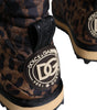 Dolce & Gabbana Brown Leopard Ankle Boots Padded Shoes