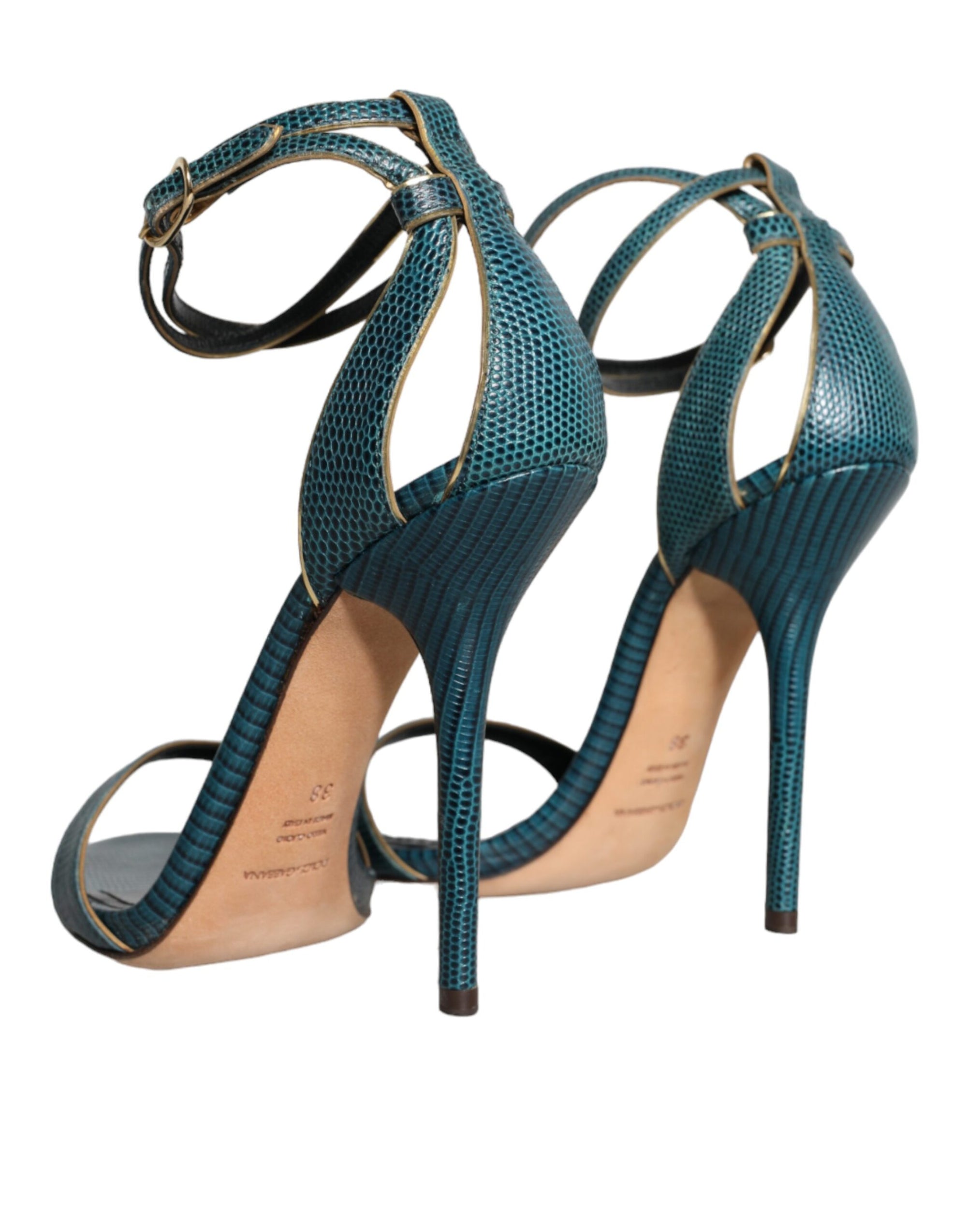Sandales à talons Dolce &amp; Gabbana en cuir de veau vert foncé