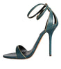 Sandales à talons Dolce &amp; Gabbana en cuir de veau vert foncé