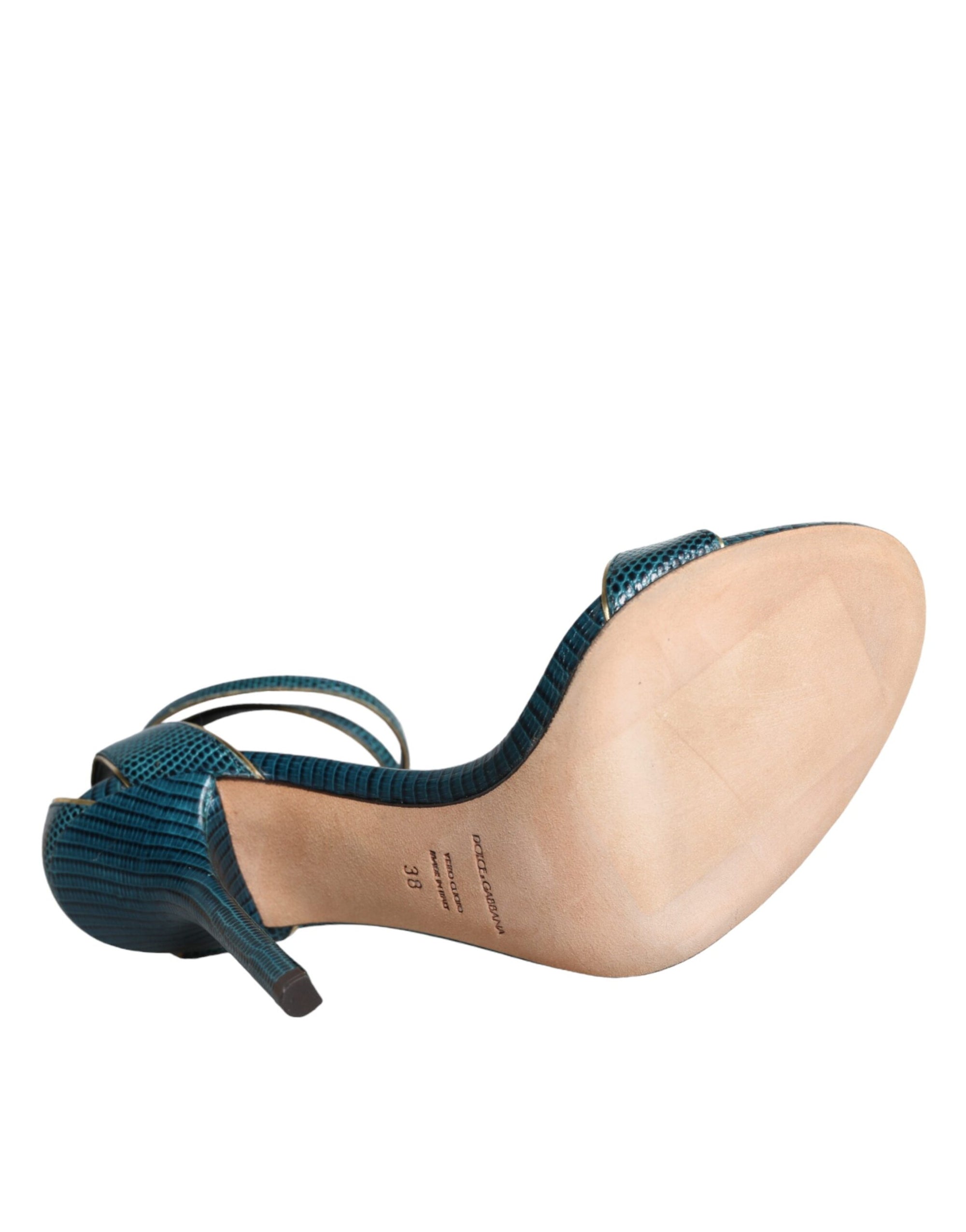 Sandales à talons Dolce &amp; Gabbana en cuir de veau vert foncé