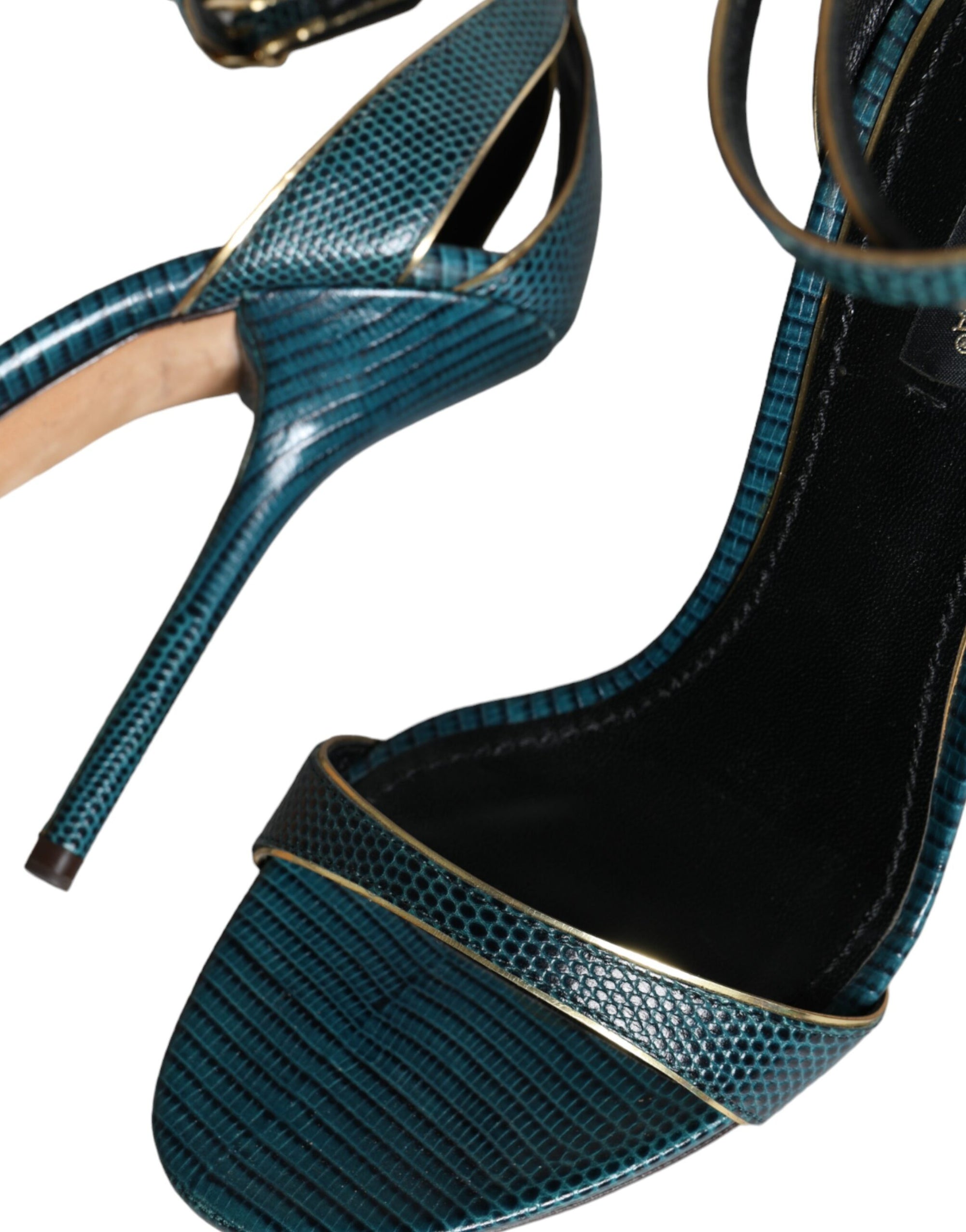 Sandales à talons Dolce &amp; Gabbana en cuir de veau vert foncé