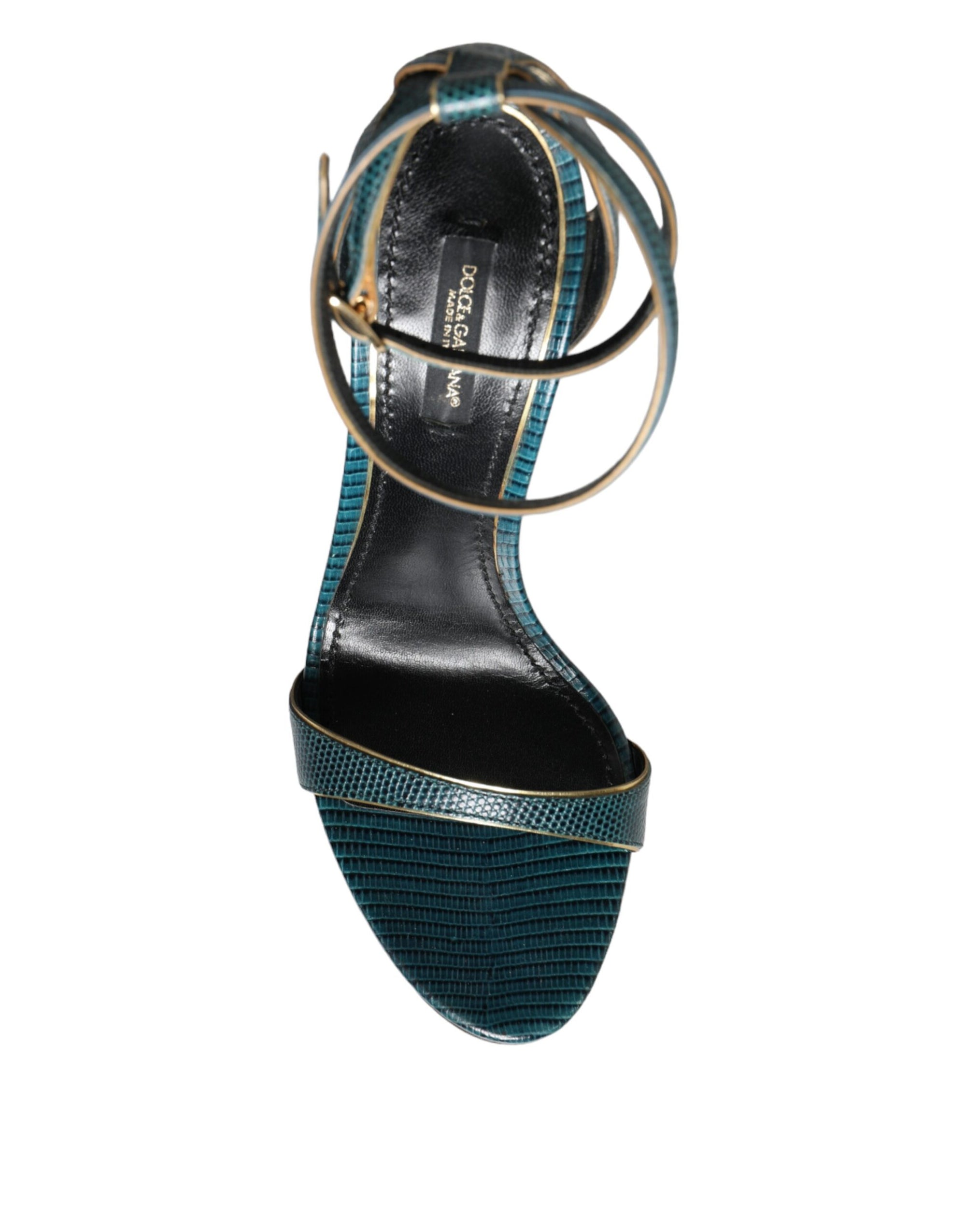 Sandales à talons Dolce &amp; Gabbana en cuir de veau vert foncé