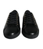 Dolce & Gabbana Black Gold Leather Classic Sneakers Shoes