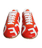 Dolce & Gabbana Red White Leather Logo Casual Sneakers Shoes