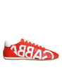 Dolce & Gabbana Red White Leather Logo Casual Sneakers Shoes