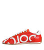 Dolce & Gabbana Red White Leather Logo Casual Sneakers Shoes