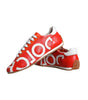 Dolce & Gabbana Red White Leather Logo Casual Sneakers Shoes