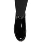 Dolce & Gabbana Black Leather Jersey Knee High Boots Shoes