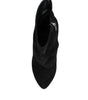 Dolce & Gabbana Black Suede Leather Mid Calf Boots Shoes