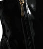 Dolce & Gabbana Black Patent Leather Crystal Heel Boots Shoes