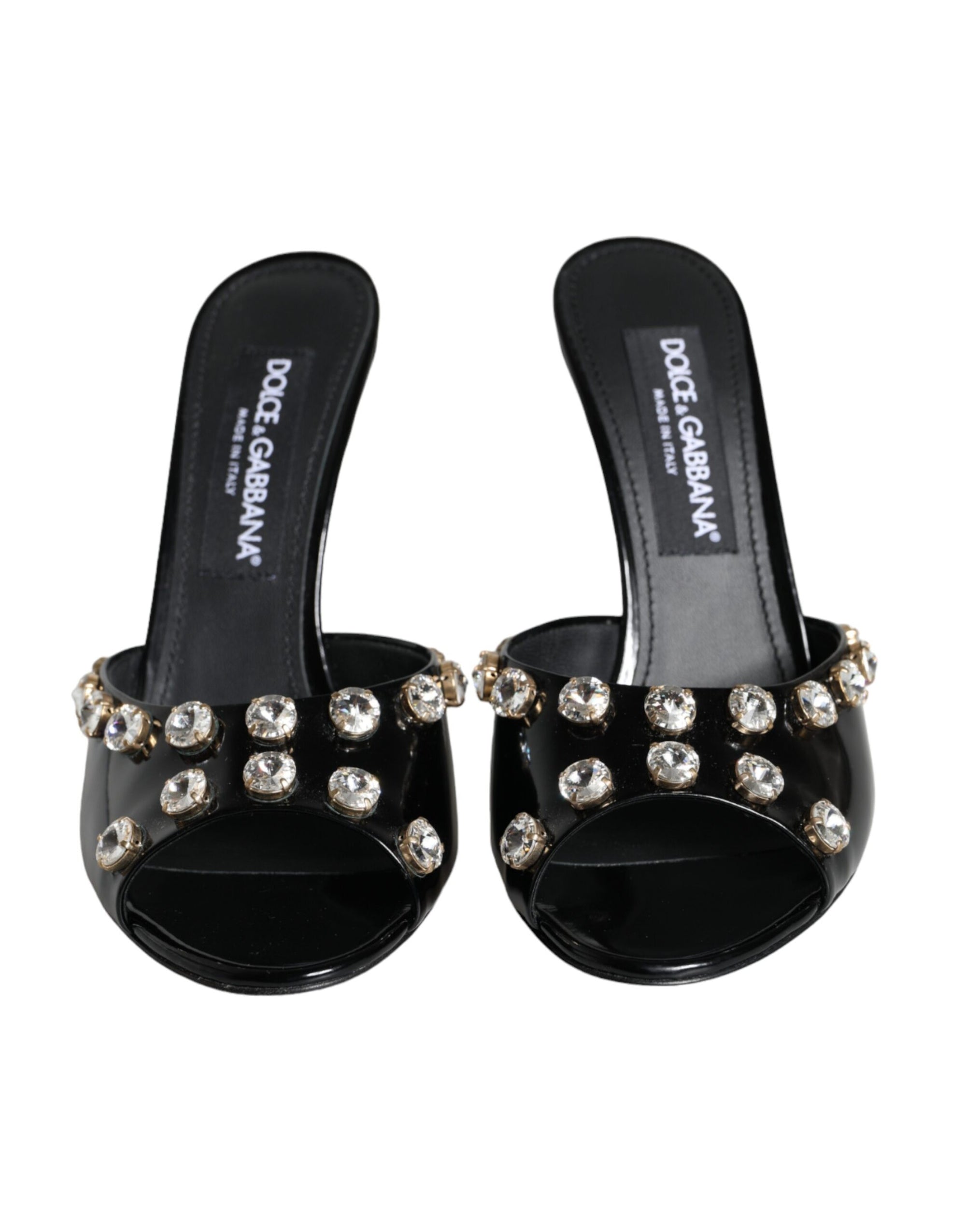 Sandales à talons en cristal noir Dolce &amp; Gabbana Keira