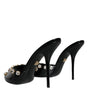 Sandales à talons en cristal noir Dolce &amp; Gabbana Keira