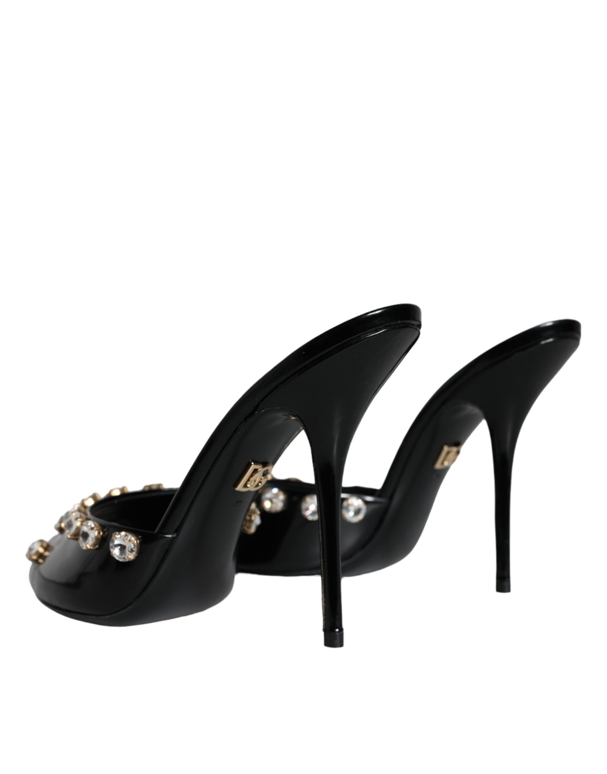 Sandales à talons en cristal noir Dolce &amp; Gabbana Keira