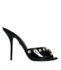 Sandales à talons en cristal noir Dolce &amp; Gabbana Keira