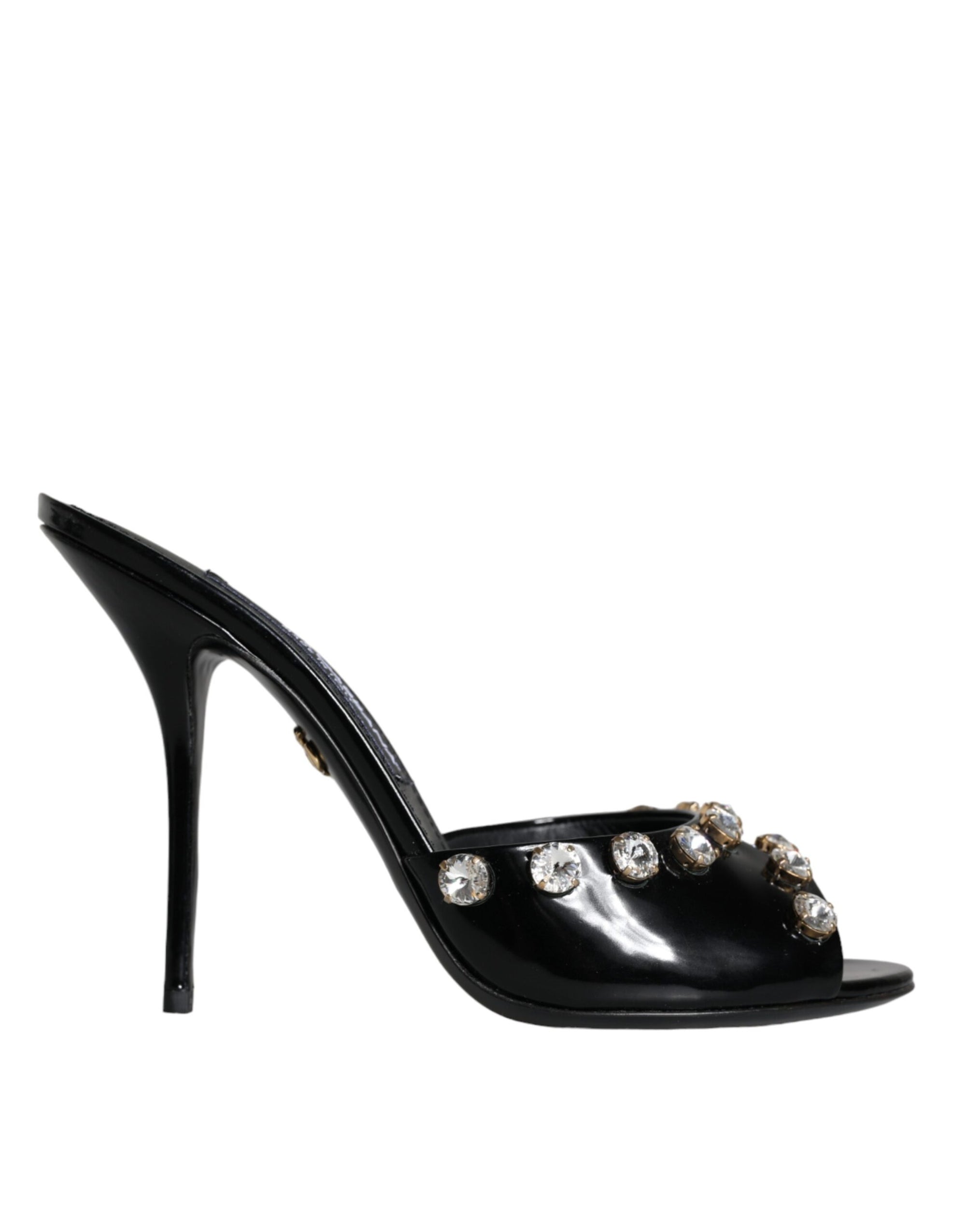 Sandales à talons en cristal noir Dolce &amp; Gabbana Keira
