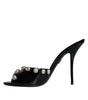 Sandales à talons en cristal noir Dolce &amp; Gabbana Keira