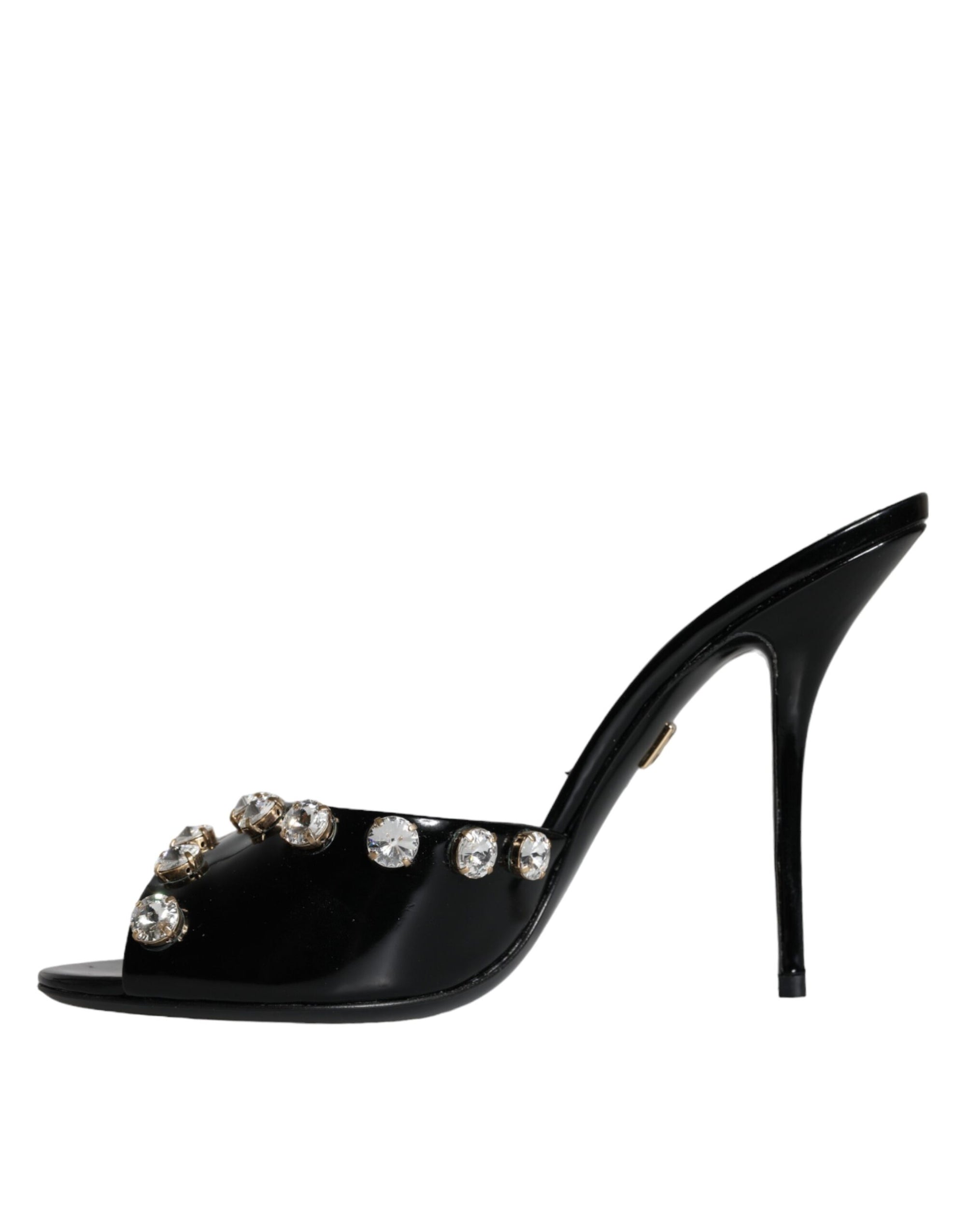 Sandales à talons en cristal noir Dolce &amp; Gabbana Keira