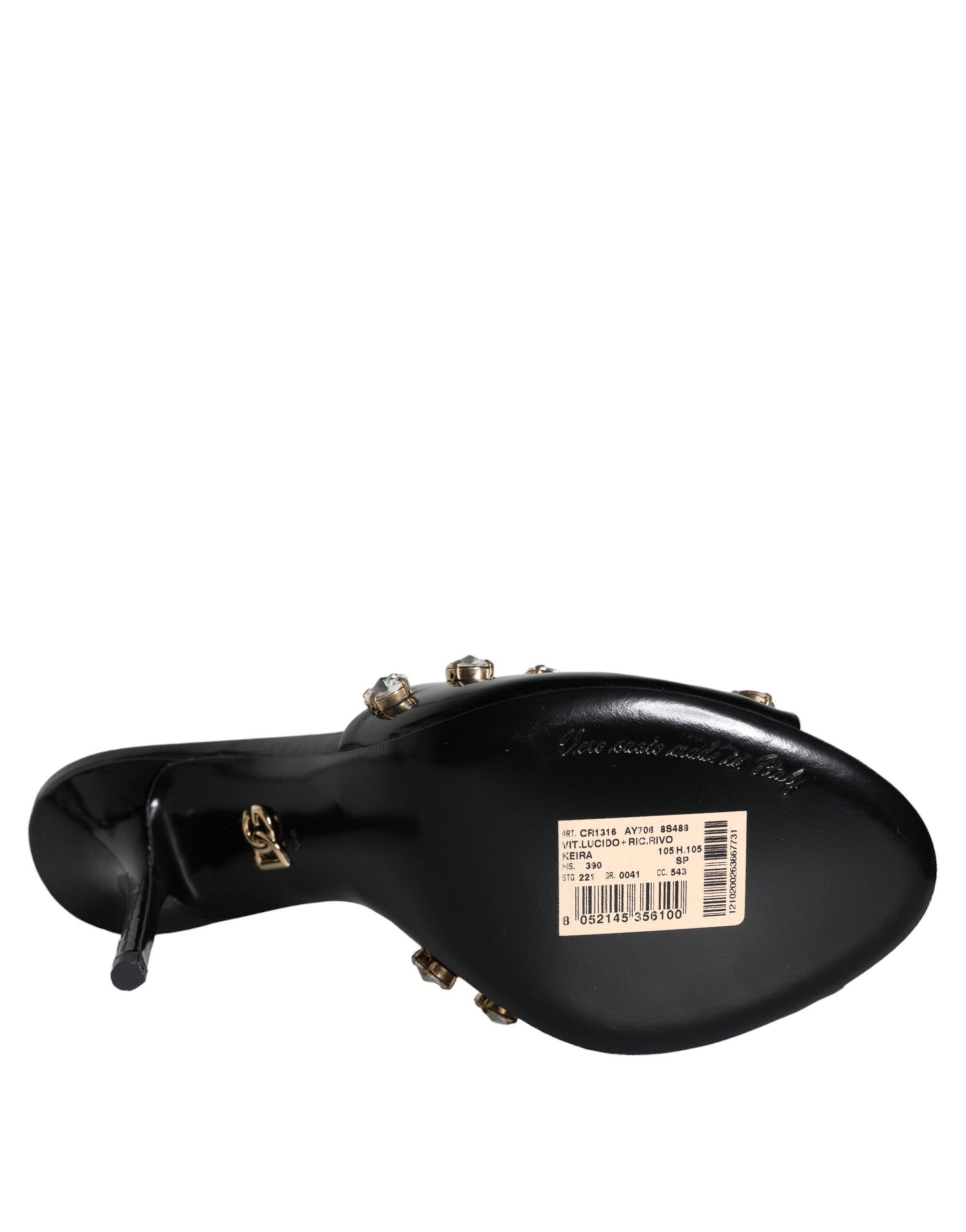 Sandales à talons en cristal noir Dolce &amp; Gabbana Keira