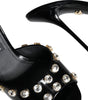Sandales à talons en cristal noir Dolce &amp; Gabbana Keira